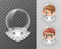 Tantamareska retro cosmonaut helmet realistic 3d astronaut spaceman boy girl transperent class design vector Royalty Free Stock Photo