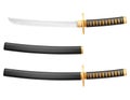 Tanto dagger ninja weapon japanese warrior assassin vector illustration
