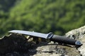 Tanto knife on rock Royalty Free Stock Photo