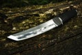 Tanto knife on wood Royalty Free Stock Photo