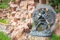 Tantric Deities statue in Ritual Embrace located in a mountain g Royalty Free Stock Photo