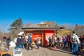 Tanuki-chaya is coffee and restuarant on Tenjoyama mountain at Kawaguchiko. Japan Royalty Free Stock Photo