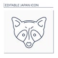 Tanuki line icon