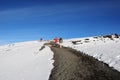 Climbers on top of the Kilimanjaro mountain. Tanzania,