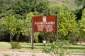 Sign for the Ngorongoro Coffee Lodge, one of the many safari resorts in the area of the crater Royalty Free Stock Photo