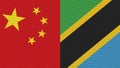 Tanzania and China Flags Together Fabric Texture