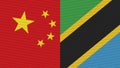 Tanzania and China Two Half Flags Together