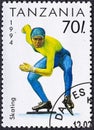 TANZANIA - CIRCA 1994: A stamp printed in Tanzania dedicated to Winter Olympics Game in Lillehammer, depicted Skating