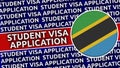 Tanzania Circular Flag with Student Visa Application Titles