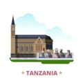 Tanzania country design template Flat cartoon styl