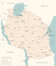 Tanzania - detailed map with administrative divisions country