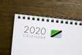 Tanzania Flag on 2020 Calendar