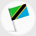 Tanzania map pin flag. 3D realistic vector illustration Royalty Free Stock Photo