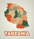 Tanzania poster in retro style.