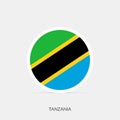 Tanzania round flag icon with shadow