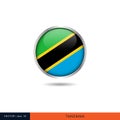 Tanzania round flag vector design.