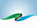 Tanzanian flag wavy background layout. Vector illustration.
