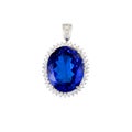 Tanzanite, Blue Gemstone, Pendant, with Diamonds Royalty Free Stock Photo