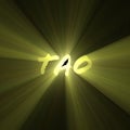 Tao word shining sun light flare Royalty Free Stock Photo
