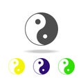 Taoism Taijitu sign multicolored icon. Detailed Taoism Taijitu icon can be used for web, logo, mobile app, UI, UX Royalty Free Stock Photo