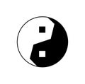 Taoism vector black and white icon. Taoism religion symbol logo