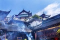 Taoist City God Temple Incense Smoke Yueyuan Shanghai China