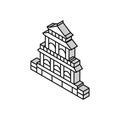 taoist temple taoism isometric icon vector illustration