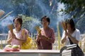 Taoist Temple Worship - Hong Kong Royalty Free Stock Photo