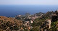 Taormin and Giardini Naxos Royalty Free Stock Photo