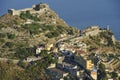 Taormina, Castle and Chapel Madonna della Rocca Royalty Free Stock Photo