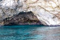 Taormina - Entrance of sea cave Blue Grotto (Grotta Azzurra) near Isola Bella in Taormina, Sicily, Italy, Europe, EU.