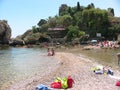 Taormina Isola Bella from the beach 2 Royalty Free Stock Photo