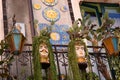Traditional balcony detail. Taormina. Sicily. Italy Royalty Free Stock Photo