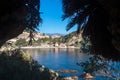 Taormina - Scenic view on sunny day from the touristic paradise island Isola Bella in Taormina, Sicily, Italy, Europe, EU. Royalty Free Stock Photo