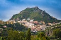 Taormina, Sicily - The castle of Monte Tauro Taormina Castelmola and sanctuary Madonna of the fort Royalty Free Stock Photo