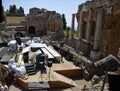 Preparing of ancient Greek theater of Taormina for Aida Performance.