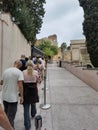 Taormina, Sicily, Italy. Crowds of people to the Greek theater