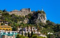 Madonna on the Rock Church Chiesa della Rocca on Monte Tauro rock over Taormina old town in Messina region of Sicily in Italy Royalty Free Stock Photo