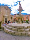 Taormina, Sicily, Italy - May 05, 2014: The people near Duomo Catherdal in Taormina city in Sicily