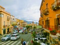 Taormina, Sicily, Italy - May 05, 2014: View over the main street in Taormina, Sicily, Italy, Europe Royalty Free Stock Photo