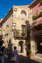 Taormina, Sicily, Italy - 28 September 2023. The main entrance of the luxury shop Dior on the famous Corso Umberto street in