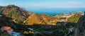 Taormina view from Castelmola, Sicily Royalty Free Stock Photo