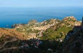 Taormina view from Castelmola, Sicily Royalty Free Stock Photo