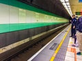 Taoyuan, Taiwan - November 20, 2015: View at the platform of Taiwan High Speed Rail (HSR) Taoyuan Station. The high speed railway Royalty Free Stock Photo