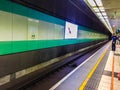 Taoyuan, Taiwan - November 20, 2015: View at the platform of Taiwan High Speed Rail (HSR) Taoyuan Station. The high speed railway Royalty Free Stock Photo