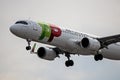 TAP Air Portugal Airbus A321LR Close Up View Royalty Free Stock Photo