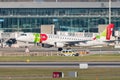 TAP Air Portugal Embraer E-190LR jet in Zurich in Switzerland Royalty Free Stock Photo