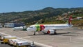 TAP Air Portugal plane at Madeira airport