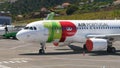 TAP Air Portugal plane at Madeira airport