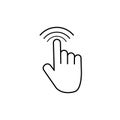 Tap click icon. Hand finger touch screen or mouse. Push button click. push fingers to cursor on mobile screen. vector illustration Royalty Free Stock Photo